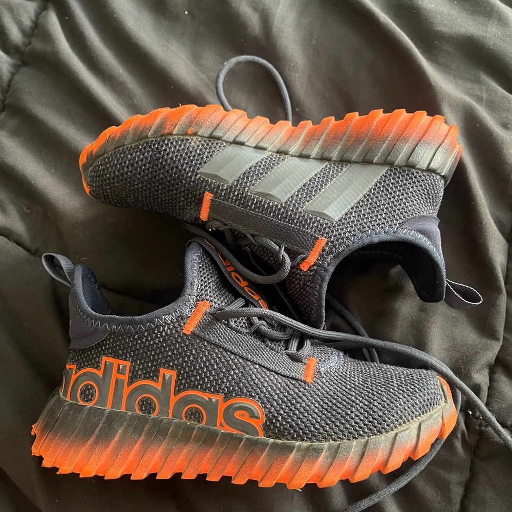 Adidas Kids' Black and Orange Sneakers